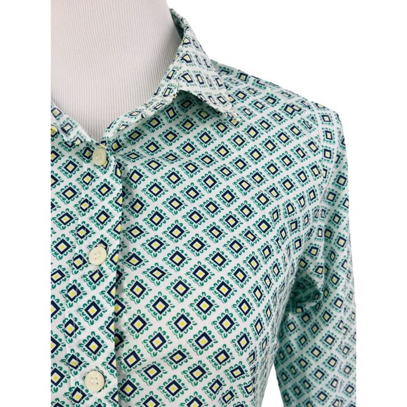 J.Crew “The Perfect Shirt” Vintage Inspired Geometric Print Button-Down Long Sle - Picture 4 of 8
